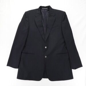 Hickey Freeman Blazer Mens 42L Black Madison‎ Wool Cashmere USA Formal Business